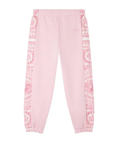 Versace Kids' Elastic Waist Sweatpants In Pink