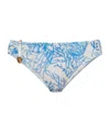 Versace Underwater Barocco Safety Pin Bikini Bottoms In Blue
