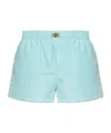 Versace Elastic Waist Swim Trunks In Green