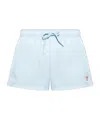Versace Blue Embroidered Medusa Swim Shorts In Blue