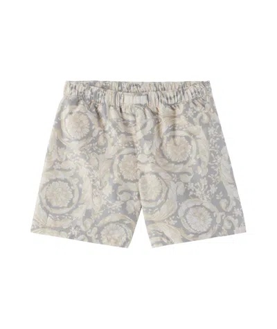 Versace Elastic Waist Swimming Trunks In Nude