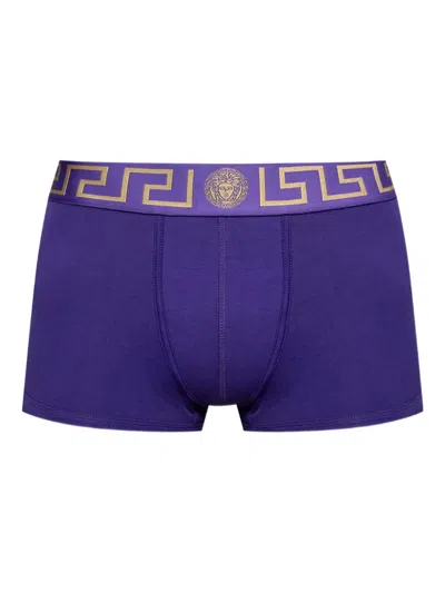 Versace Elastic-waistband Boxers In Purple