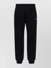 Versace Elastic Waistband Joggers With Ribbed Cuffs In Black