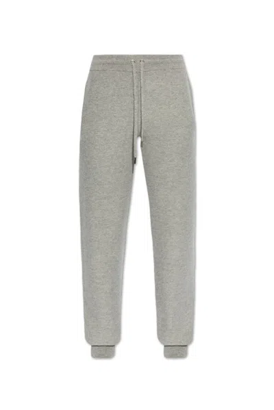 Versace Elasticated Drawstring Waistband Knitted Track Pants In Grey
