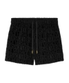 Versace I Heart Baroque Terry Cloth Shorts In Black