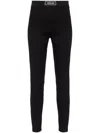 Versace Logo Print Slim Fit Ankle Length Leggings In Black