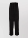 VERSACE ELASTICATED WAISTBAND TROUSERS WITH WIDE LEG AND METALLIC EMBELLISHMENTS