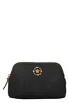 Versace Elegant Black Beauty Case With Golden Details In Black