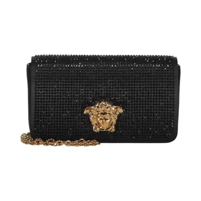 Pre-owned Versace Elegant Clutch With Golden Closure 'black' | Men's Size Onesize