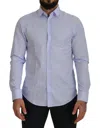 Versace Light Blue Cotton Formal  Shirt In Blue