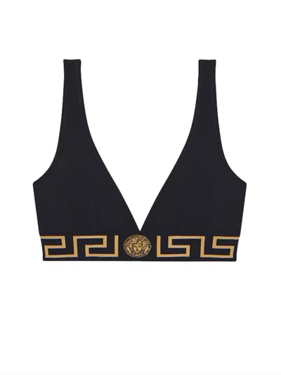 Versace Elegant Greek-inspired Women's Top In Black