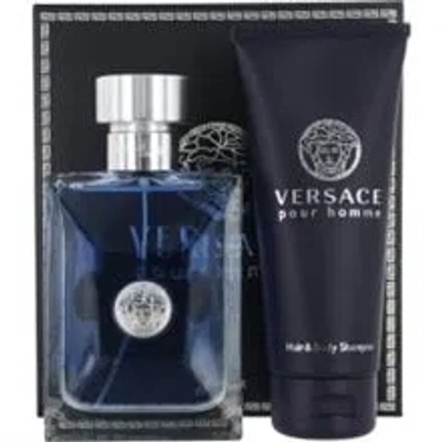 Versace Elegant Men's 2-piece Fragrance Set (3.4 oz Edt Spray + 3.4 oz Shower Gel) In Transparent