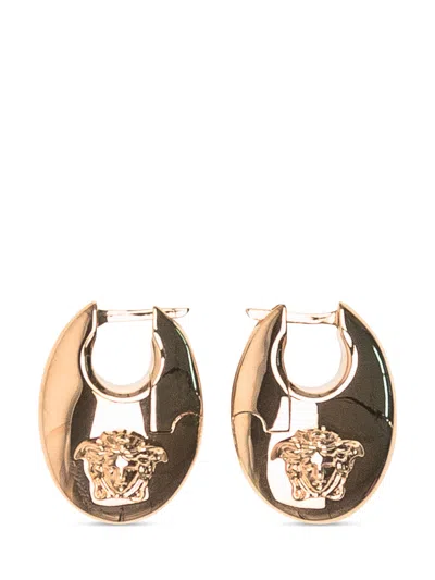 Versace Elegant Metal Earrings In Gold