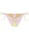 Versace Barocco Triangle Bikini Top Adjustable Straps In Pink