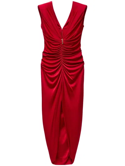 Versace Elegant Viscose Mini Dress With Soft Lining In Red