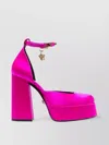 Versace Elevated Block Heel Pump In Pink