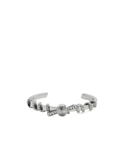 Versace Gianni Crystal-embellished Bracelet In Metallic