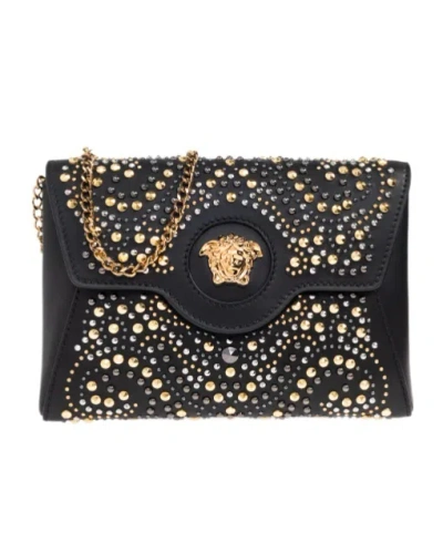 Versace Flap Clutch In Black