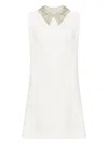 Versace Embellished-collar Sleeveless Mini Dress In White