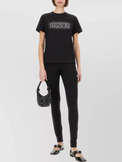 Versace Embellished Crew Neck Slim Fit T-shirt