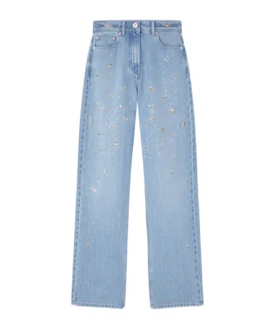 VERSACE VERSACE EMBELLISHED DENIM JEANS