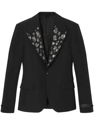 Versace Men's Embellished Wool Evening Jacket In Black