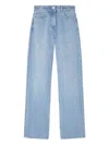 Versace Embellished High-waist Jeans In Blue