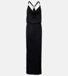 Versace Viscose-jersey Gathered Gown In Black
