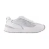 Versace Embellished Lace-up Sneakers In White
