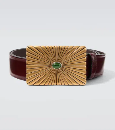 Versace Embellished Leather Belt In Multi