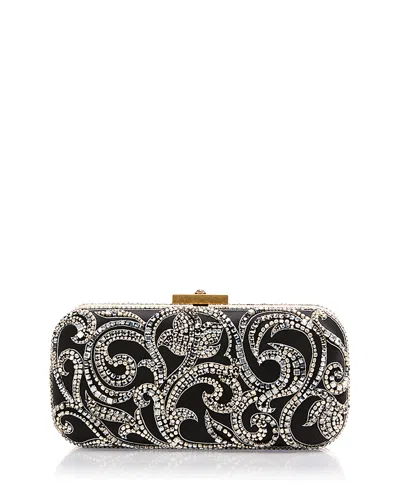 Versace Embellished Leather Clutch In White