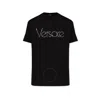 Versace Embellished-logo T-shirt In Black
