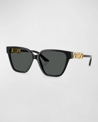 Versace Embellished Medusa Butterfly Sunglasses In Black