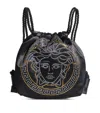 Versace Embellished Medusa Drawstring Backpack