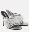 Versace Women's Bead Embellished Mule Sandals In Silver