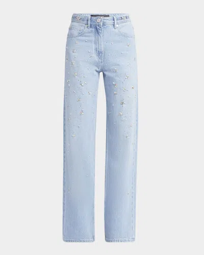 Versace Embellished Straight-leg Jeans