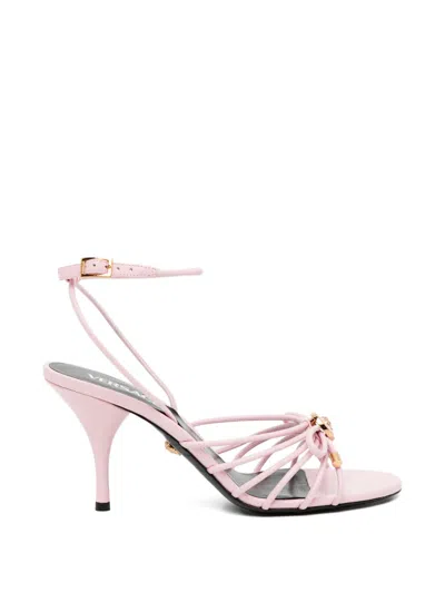 Versace Embellished Strap Sandals In Pink