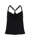 Versace Embellished-strap Top In Black