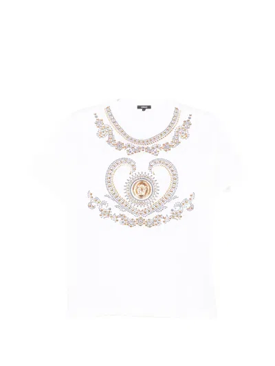Versace Embellished T-shirt In White
