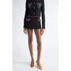 Versace Embellished Wool Crepe Miniskirt In Black