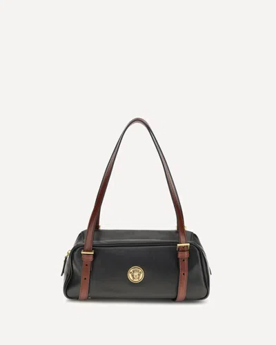 VERSACE EMBLÈME BOWLING NAPPA SHOULDER BAG