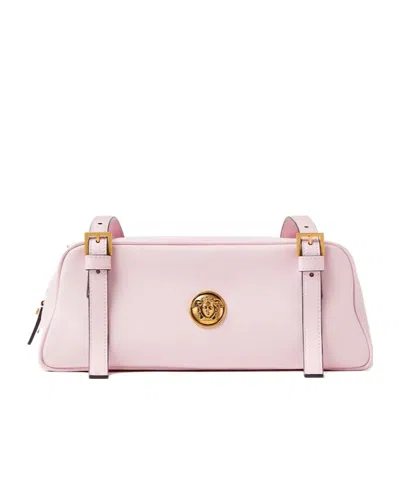 Versace Embleme Bowling Shoulder Bag In Pink