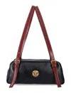 Versace Rectangular Handbag In Smooth Silk And Nylon In Black