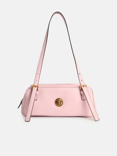 Versace 'emblème' Pink Nappa Leather Bowling Bag