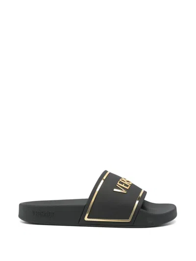 VERSACE LOGO-EMBOSSED SLIDES