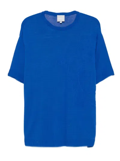 Pre-owned Versace Embossed-logo T-shirt In Blue