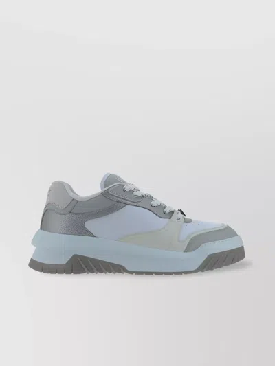 Versace Odyssey Grey Cotton Sneaker In Multi