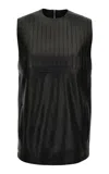 Versace Embossed Plonge Lamb & Calf Leather Mini Dress In Black