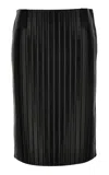Versace Embossed Plonge Lamb & Calf Mini Skirt In Black