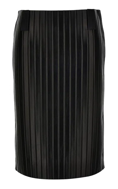 Versace Embossed Plonge Lamb & Calf Mini Skirt In Black